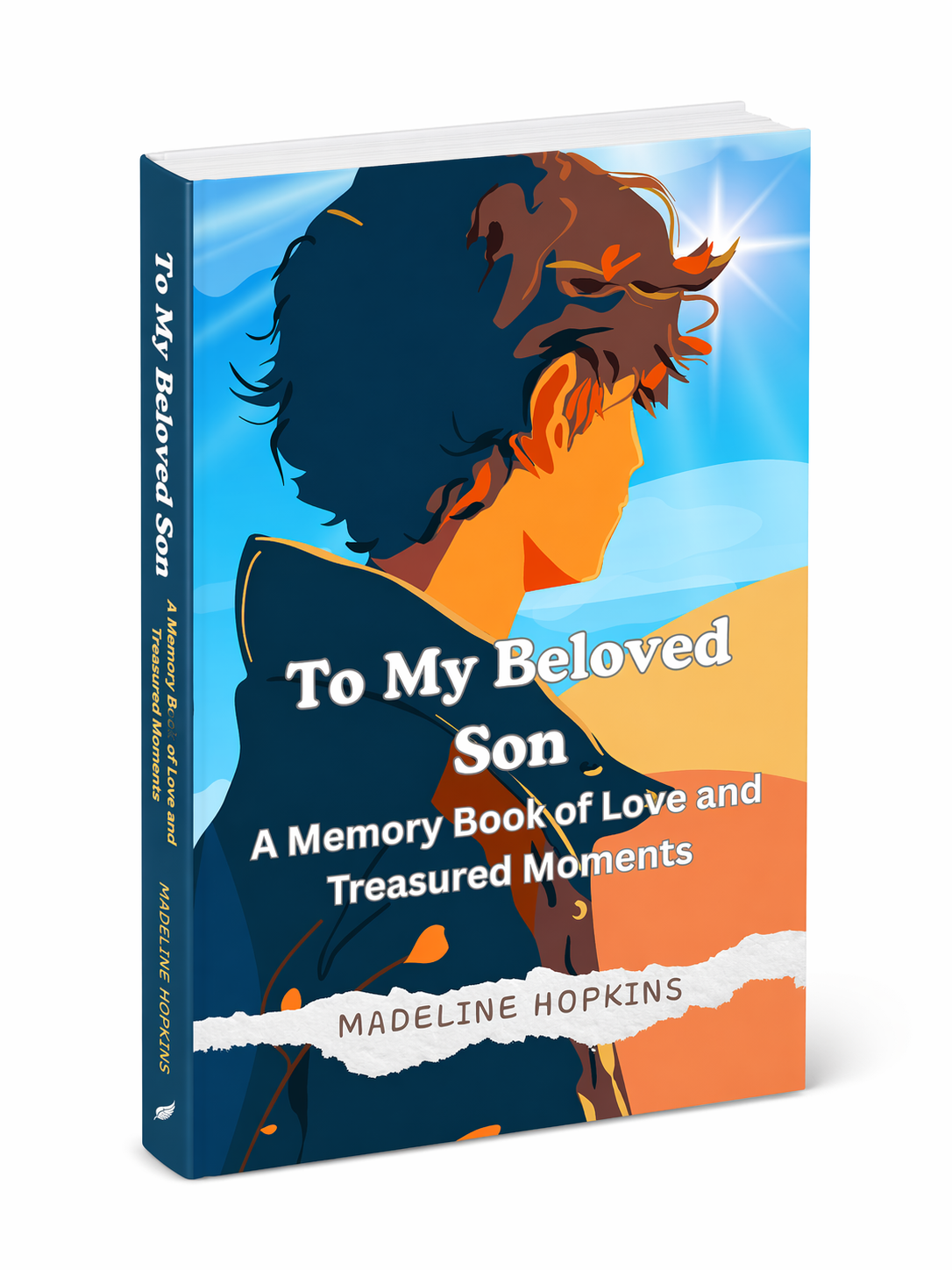To My Son journal by Madeline Hopkins, a meaningful keepsake gift book filled with prompts and messages